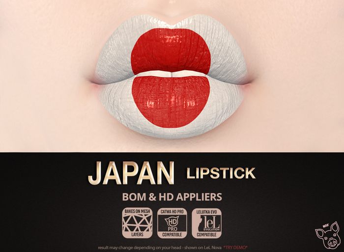 Second Life Marketplace Mad' Japan Lipstick [BOM & HD APPLIERS]